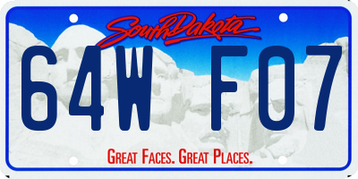SD license plate 64WF07