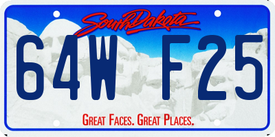 SD license plate 64WF25
