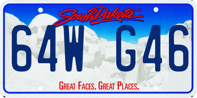 SD license plate 64WG46