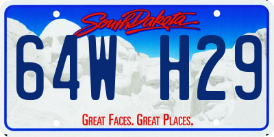 SD license plate 64WH29