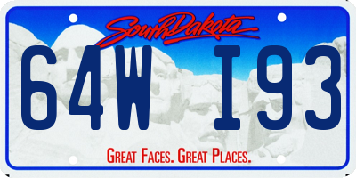 SD license plate 64WI93