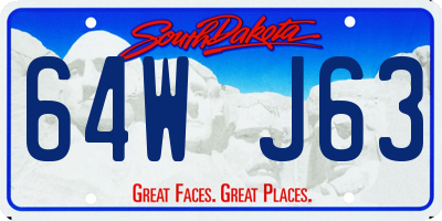 SD license plate 64WJ63