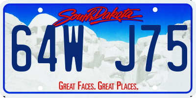 SD license plate 64WJ75