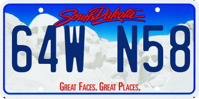 SD license plate 64WN58