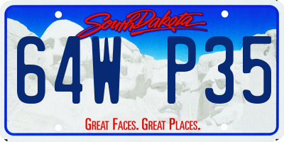 SD license plate 64WP35