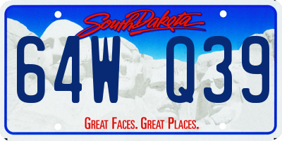 SD license plate 64WQ39