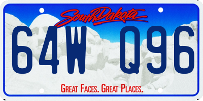 SD license plate 64WQ96