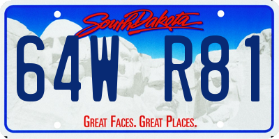 SD license plate 64WR81