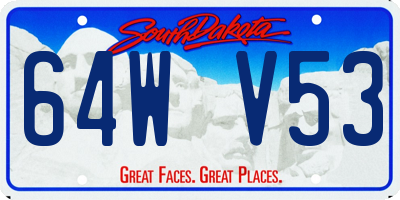 SD license plate 64WV53