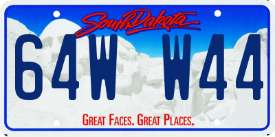 SD license plate 64WW44