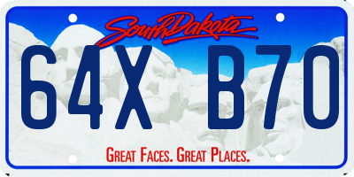SD license plate 64XB70