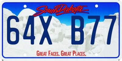SD license plate 64XB77