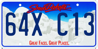 SD license plate 64XC13