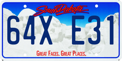 SD license plate 64XE31