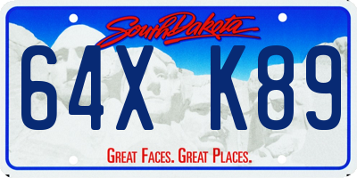 SD license plate 64XK89