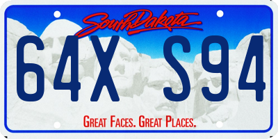 SD license plate 64XS94