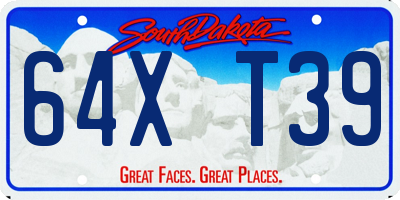 SD license plate 64XT39