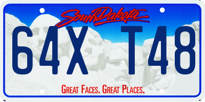 SD license plate 64XT48