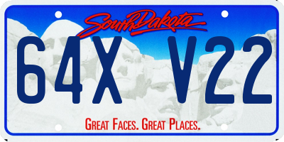 SD license plate 64XV22