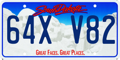 SD license plate 64XV82