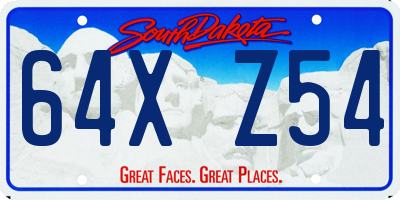 SD license plate 64XZ54