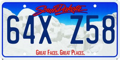 SD license plate 64XZ58