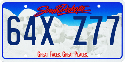 SD license plate 64XZ77