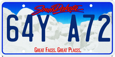 SD license plate 64YA72
