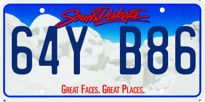 SD license plate 64YB86