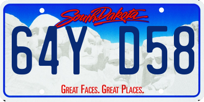 SD license plate 64YD58