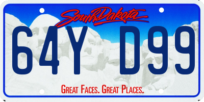 SD license plate 64YD99