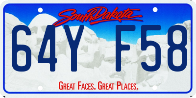 SD license plate 64YF58