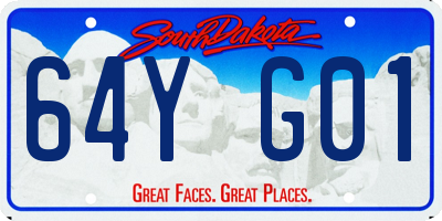 SD license plate 64YG01