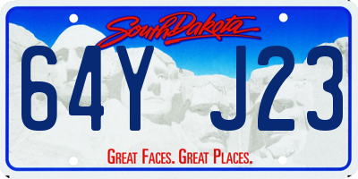 SD license plate 64YJ23