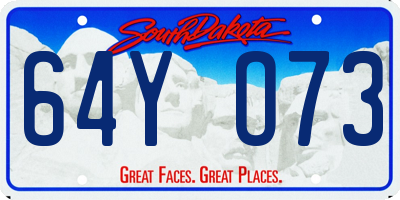 SD license plate 64YO73