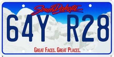 SD license plate 64YR28