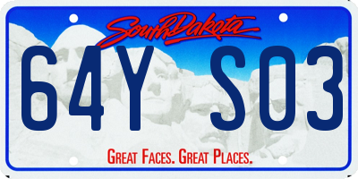 SD license plate 64YS03
