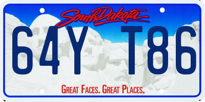 SD license plate 64YT86