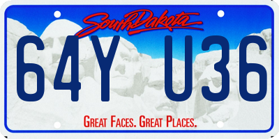SD license plate 64YU36