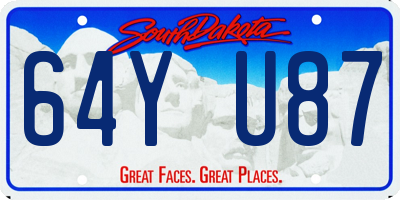 SD license plate 64YU87
