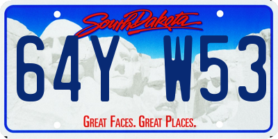 SD license plate 64YW53