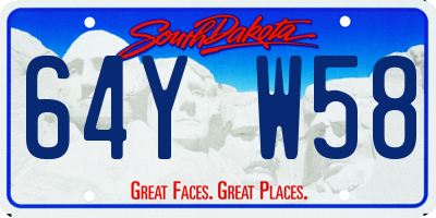 SD license plate 64YW58