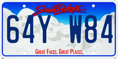 SD license plate 64YW84