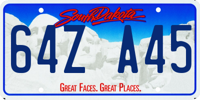 SD license plate 64ZA45