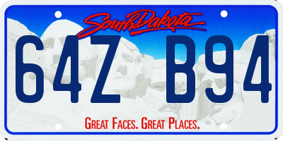 SD license plate 64ZB94