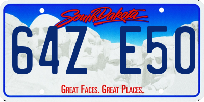 SD license plate 64ZE50