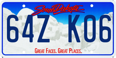 SD license plate 64ZK06