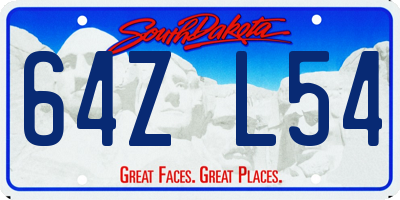 SD license plate 64ZL54