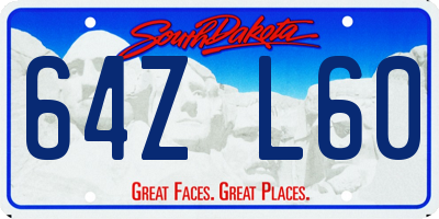 SD license plate 64ZL60