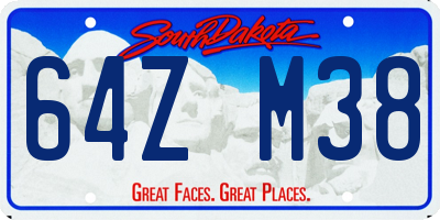 SD license plate 64ZM38